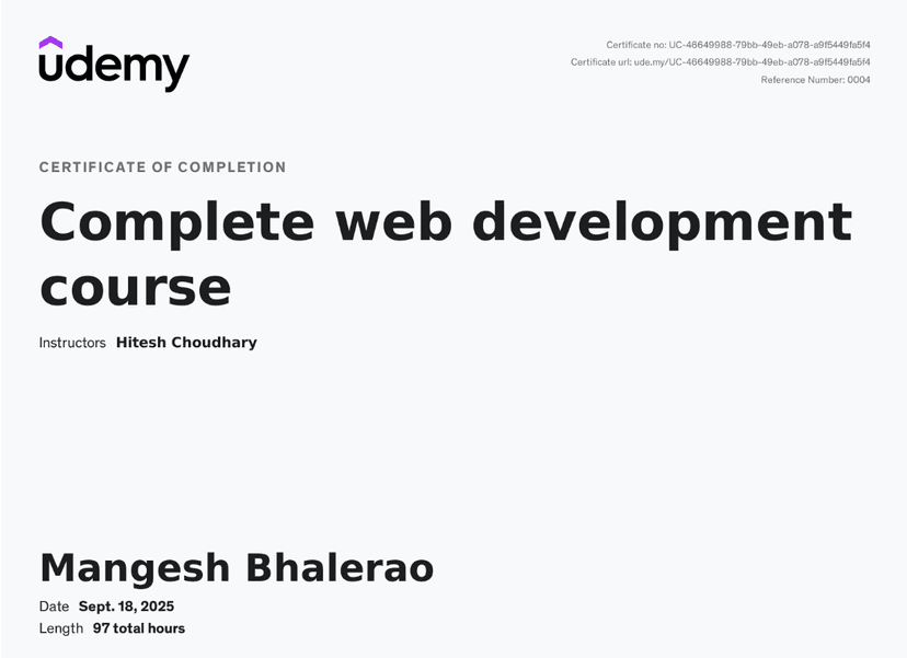 Full Stack Certificate